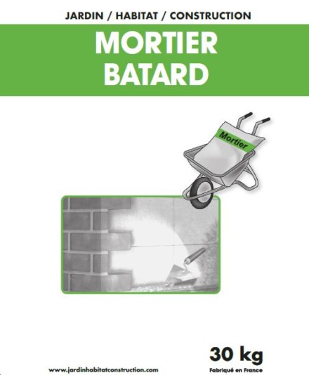 Mortier batard M5 (Sable + Ciment + Chaux) – 30 KG